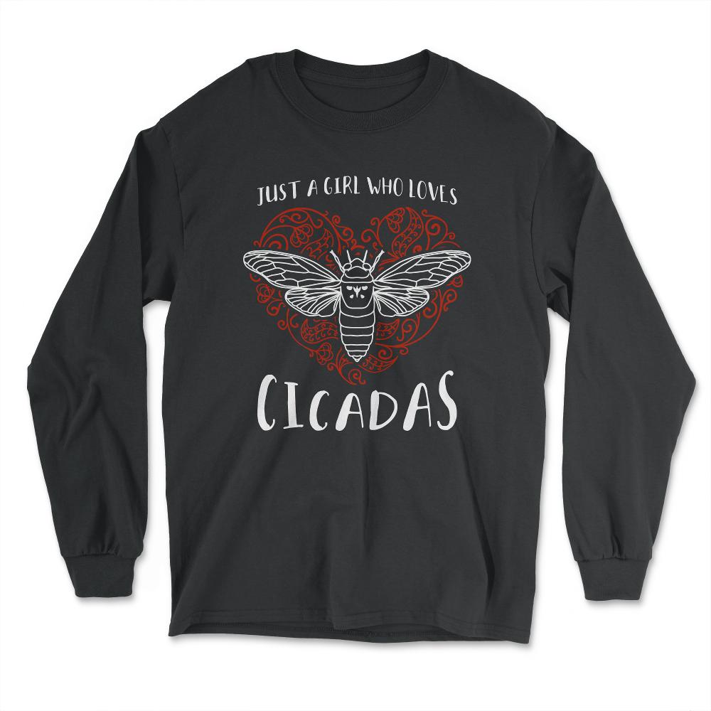 Just a Girl Who Loves Cicadas Artsy Heart Design product - Long Sleeve T-Shirt - Black