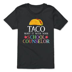 Funny Taco Bout It With Your School Counselor Taco Lovers graphic - Premium Youth Tee - Black
