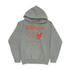 Cicada Invasion Coming to These States in US Map Cool graphic Hoodie - Grey Heather