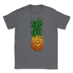 Jack o' lantern Tropical Pineapple Halloween T Shirt  Unisex T-Shirt - Smoke Grey