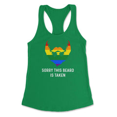 Sorry This Beard is Taken Gay Rainbow Flag Funny Gay Pride graphic - Kelly Green
