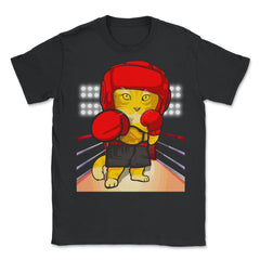 Boxing Cat Funny Cute Boxing Sport Design design - Unisex T-Shirt - Black