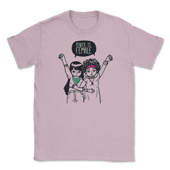 Power is Female Girls T-Shirt Feminism Shirt Top Tee Gift Unisex - Light Pink