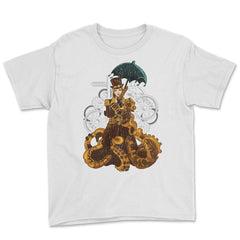 Steampunk Anime Octopus Girl Victorian Futurism Grunge graphic Youth - White