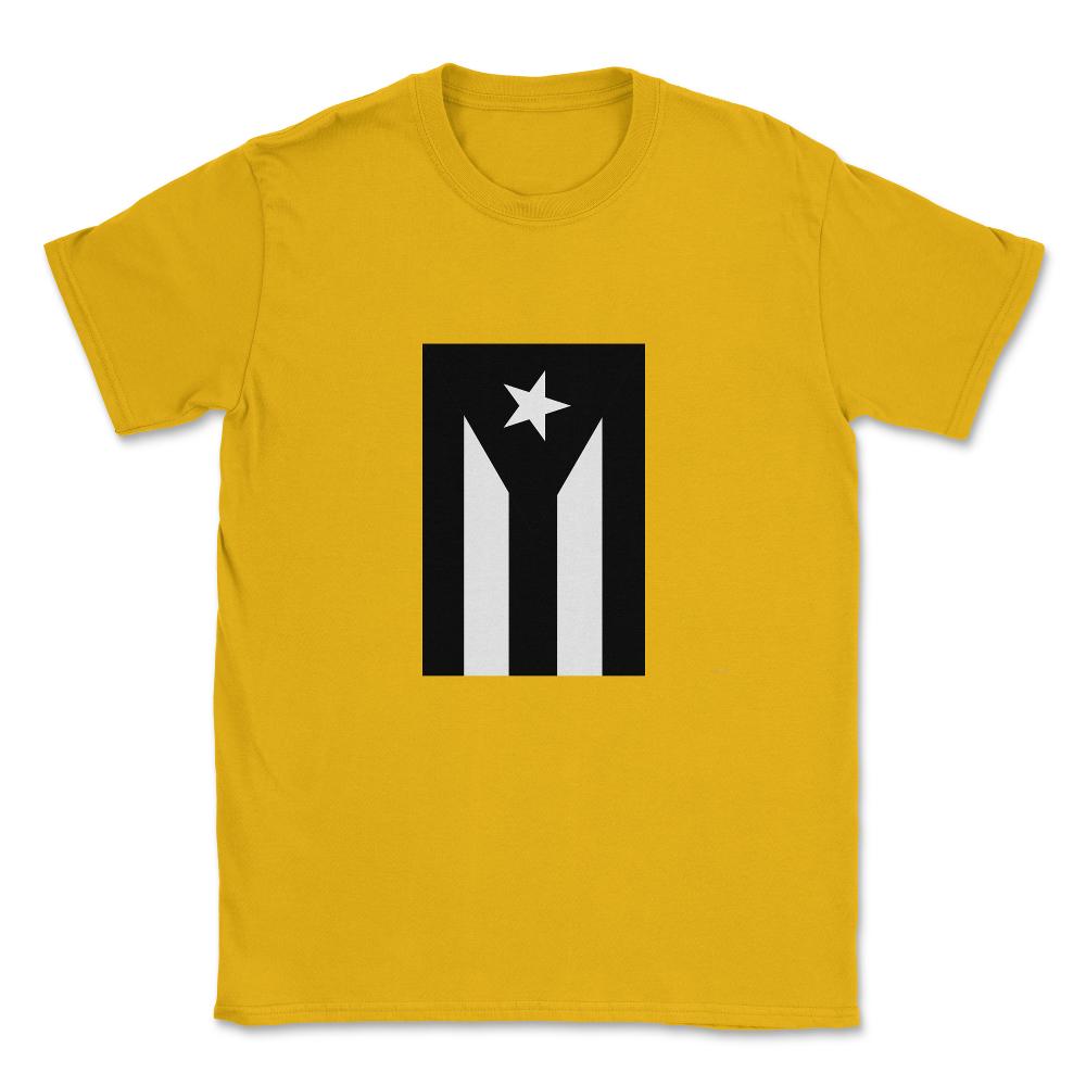 Puerto Rico Black Flag Resiste Boricua by ASJ design Unisex T-Shirt - Gold