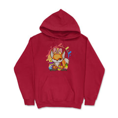 Easter Fox with Bunny Ears Cute & Hilarious Gift product Hoodie - Red