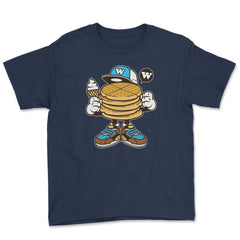 Waffle Fanatic design Novelty graphic Tee Gift Youth Tee - Navy