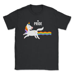 Rainbow Unicorn Gay Pride Month t-shirt Shirt Tee Gift Unisex T-Shirt - Black