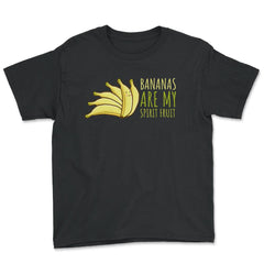 Bananas are My Spirit Fruit Funny Humor product Youth Tee - Black