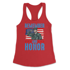 Remember and Honor Memorial Day US Flag Military Patriot design - Red
