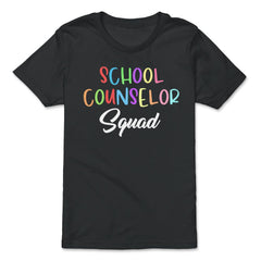 Funny School Counselor Squad Colorful Coworker Counselors product - Premium Youth Tee - Black