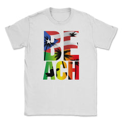 Puerto Rico Flag Beach T Shirt Gifts Shirt Tee  Unisex T-Shirt - White