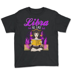 Libra Zodiac Sign Anime Style Girl Reading a Book product Youth Tee - Black