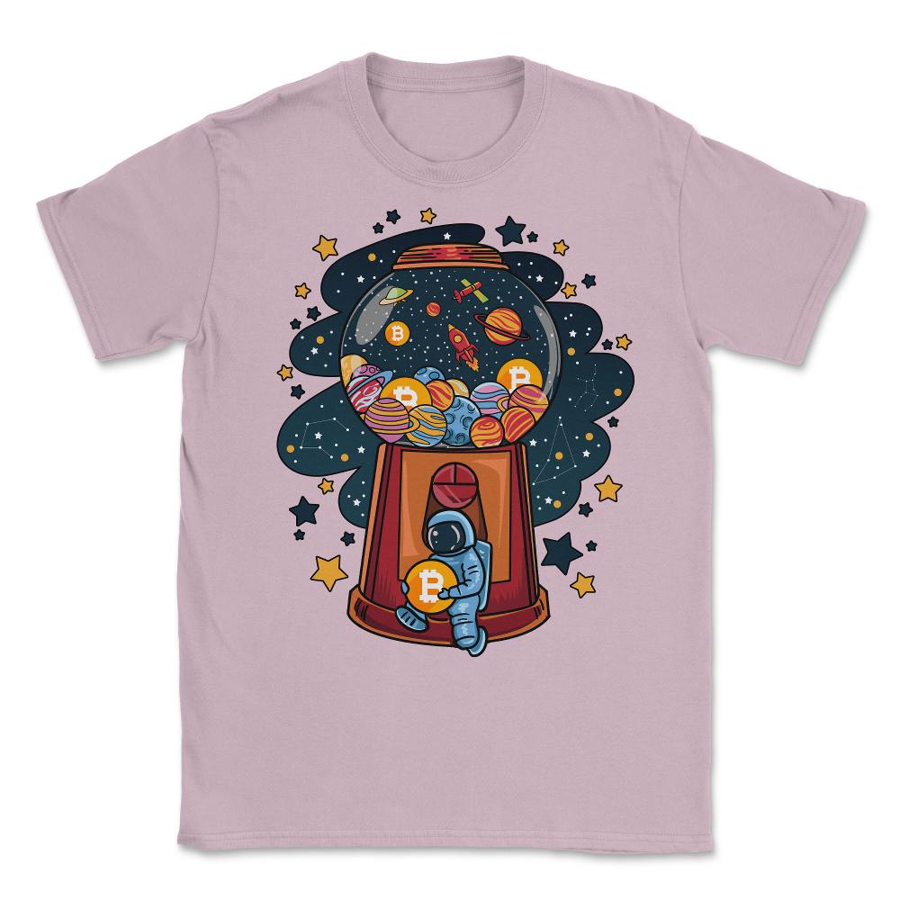 Bitcoin & Planets Gumball Machine Astronaut Hilarious Theme print - Light Pink