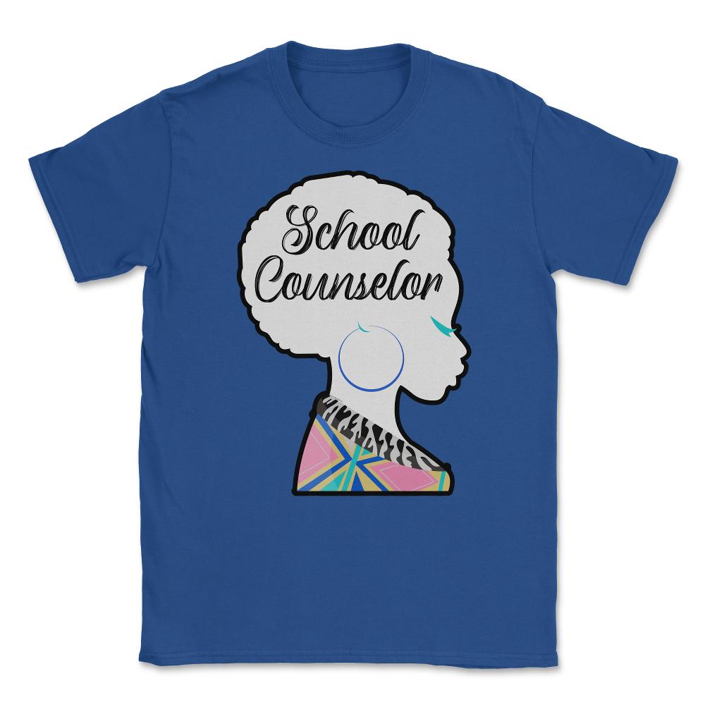 School Counselor Woman African American Roots Afro Hair design Unisex - Royal Blue
