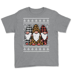 Christmas Gnomes Ugly XMAS design style Funny product Youth Tee - Grey Heather