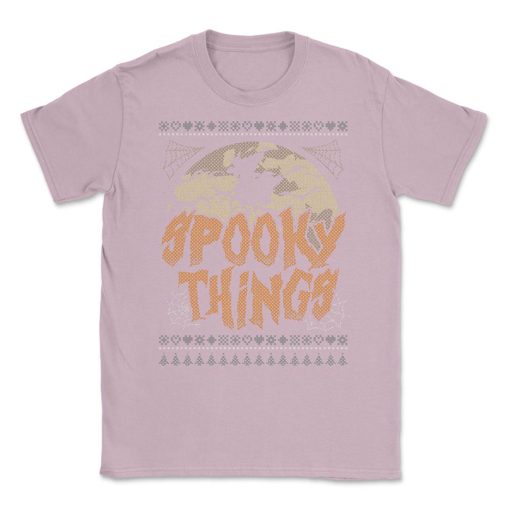 Spooky Things Halloween Witch Funny Ugly Sweater S Unisex T-Shirt - Light Pink