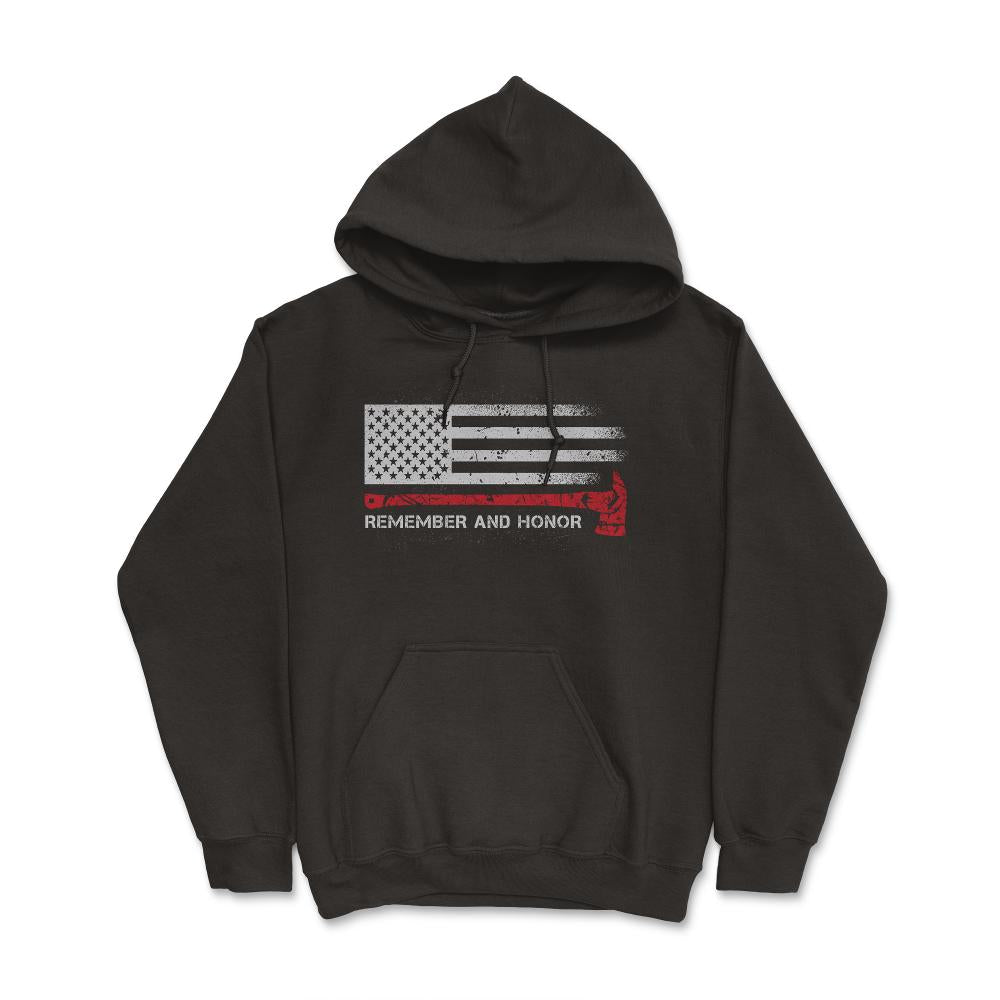 Remember And Honor Our Firefighters Patriotic Tribute design - Hoodie - Black