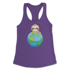 Love the Earth Sloth Earth Day Funny Cute Gift for Earth Day design - Purple