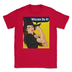 Rosie the Riveter Wiccan Do It! Feminist Witch Retro print Unisex - Red
