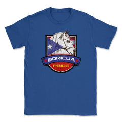 Boricua Pride Horse & Puerto Rico Flag T-Shirt & Gifts Unisex T-Shirt - Royal Blue
