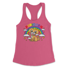 Gay Pride Rainbow Pupicorn Funny Puppy Unicorn Gift graphic Women's - Hot Pink