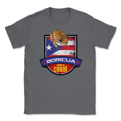 Boricua como el Coquí & Puerto Rico Flag T-Shirt  Unisex T-Shirt - Smoke Grey