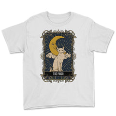 The Moon Cat Arcana Tarot Card Mystical Wiccan print Youth Tee - White