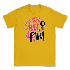 Girl Power Female Symbol T-Shirt Feminism Shirt Top Tee Gift (2) - Gold