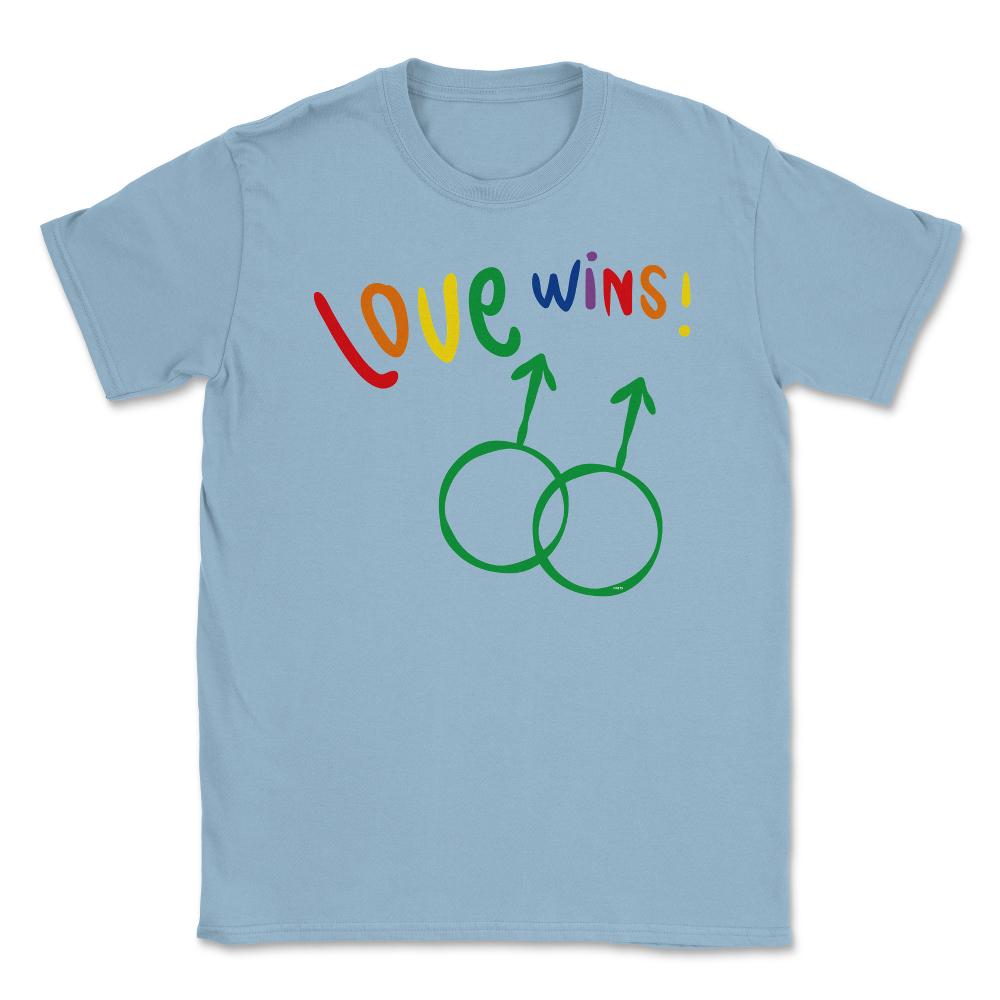 Love wins! Men t-shirt Gay Pride Month Shirt Tee Gift Unisex T-Shirt - Light Blue