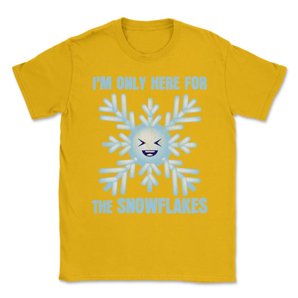 I'm Only Here For The Snowflakes Meme Grunge Style graphic Unisex - Gold