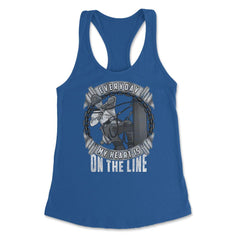 Everyday My Heart is on the Line for Lineworker Gift  print Women's - Royal
