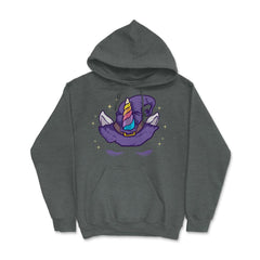 Unicorn Face with Long Lashes Witch Hat Characters Hoodie - Dark Grey Heather