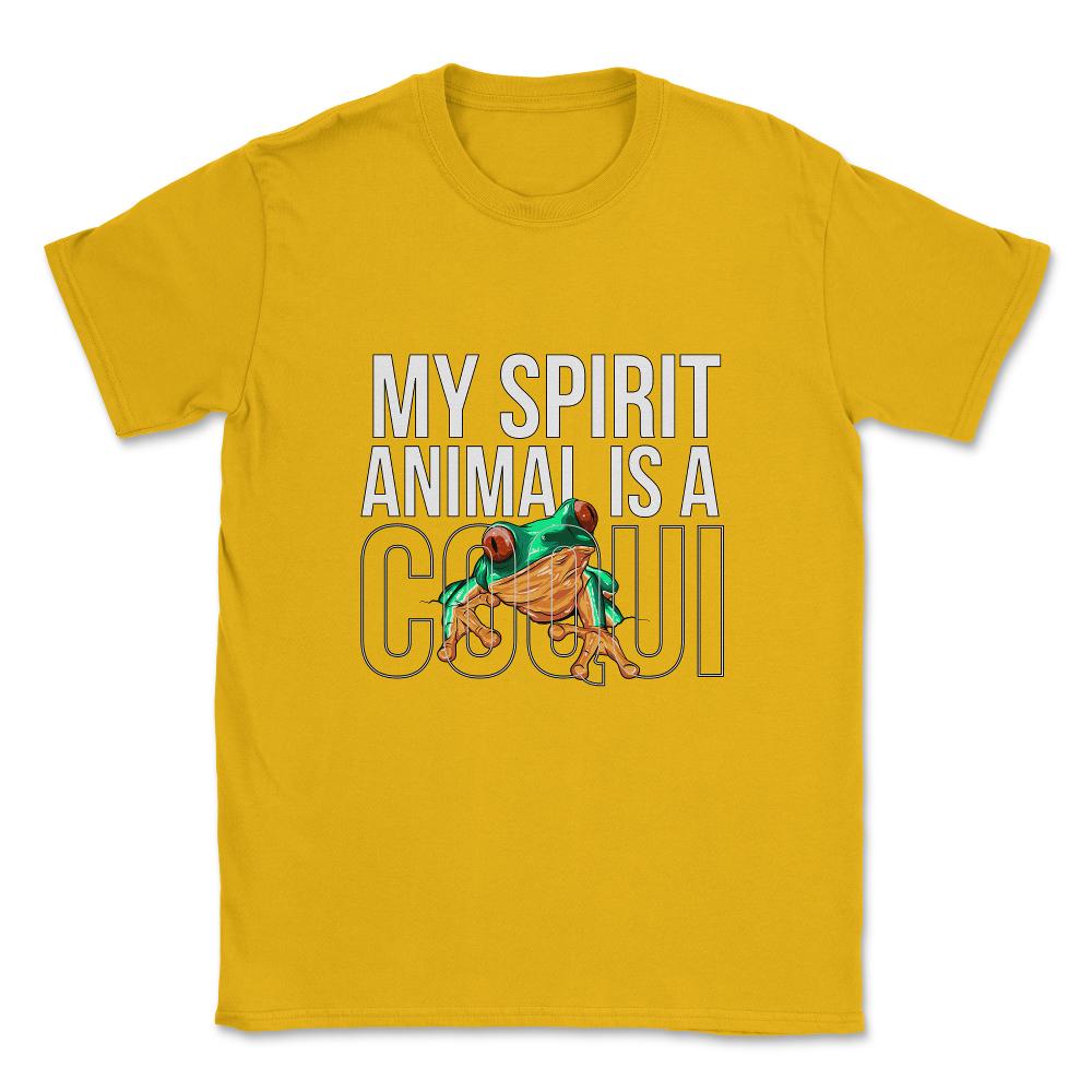 My Spirit Animal is a Coqui Boricua Puerto Rico Modern design Unisex - Gold