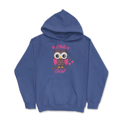 Owl on a tree branch Character Funny 4th Birthday girl print Hoodie - Royal Blue