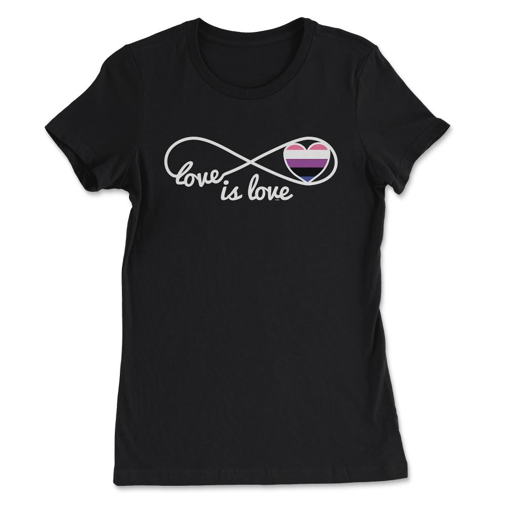 Love is Love Infinity Symbol Genderfluid Pride Gift design - Women's Tee - Black