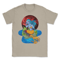 Zombie Mermaid Funny Halloween Trick or Treat Gift Unisex T-Shirt - Cream
