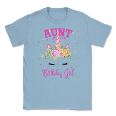 Aunt of the Birthday Girl! Unicorn Face Theme Gift design Unisex - Light Blue