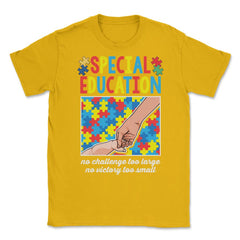 Special Education Teacher Autism Awareness print Unisex T-Shirt - Gold
