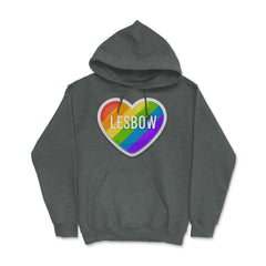Lesbow Rainbow Heart Gay Pride product design Tee Gift Hoodie - Dark Grey Heather