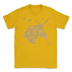 Christmas Unicorn Most Wonderful time T-Shirt Tee Gift The most - Gold