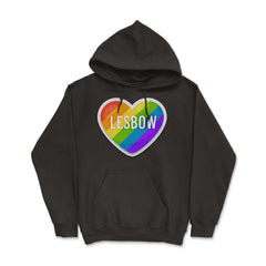 Lesbow Rainbow Heart Gay Pride product design Tee Gift Hoodie - Black