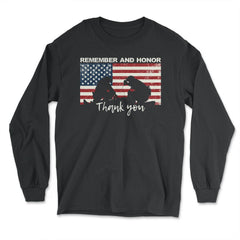 Remember& Honor Thank You First Responders Patriotic Tribute product - Long Sleeve T-Shirt - Black