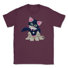 Lovely Kitten Cosplay Halloween Shirt Unisex T-Shirt - Maroon