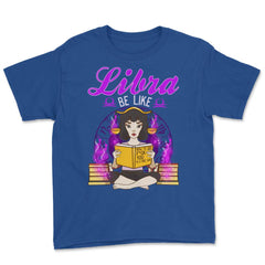 Libra Zodiac Sign Anime Style Girl Reading a Book product Youth Tee - Royal Blue