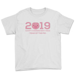 2019 Year of the Pig New Year T-Shirt & Gifts Youth Tee - White