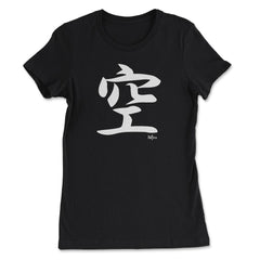 Nature Kanji Japanese Calligraphy Symbol print - Women's Tee - Black