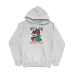 Mardi Gras Unicorn with Masquerade Mask Funny product Hoodie - White