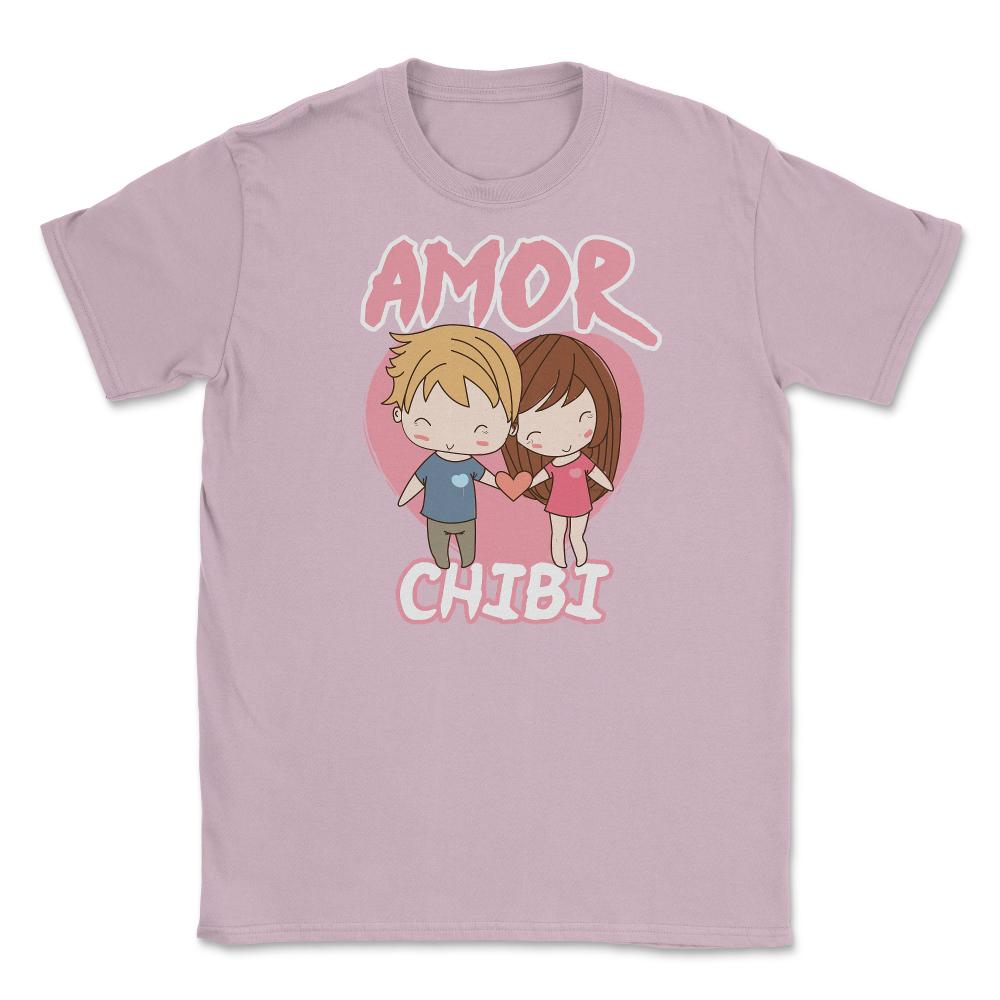 Amor Chibi Anime Couple Humor Unisex T-Shirt - Light Pink