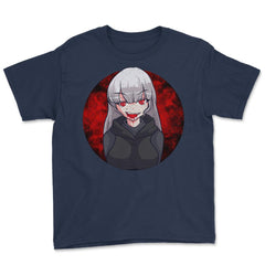 Anime Vampire Girl Halloween Design Gift design Youth Tee - Navy